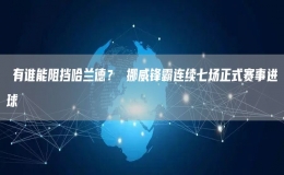 ?有誰能阻擋哈蘭德？ 挪威鋒霸連續(xù)七場正式賽事進球