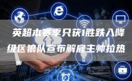 ?英超本賽季只獲1勝跌入降級(jí)區(qū)狼隊(duì)宣布解雇主帥拉熱
