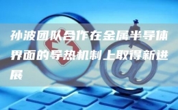 孫波團隊合作在金屬半導體界面的導熱機制上取得新進展