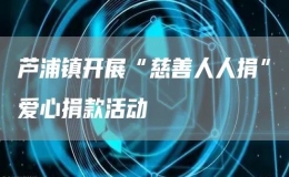 蘆浦鎮(zhèn)開(kāi)展“慈善人人捐”愛(ài)心捐款活動(dòng)