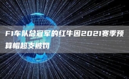 F1車隊(duì)總冠軍的紅牛因2021賽季預(yù)算帽超支被罰