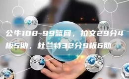 公牛108-99籃網(wǎng)，拉文29分4板5助，杜蘭特32分9板6