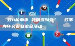 “雙11脫單季 轉(zhuǎn)角遇到愛”  數(shù)字青年交友聯(lián)誼會(huì)活動(dòng)