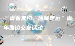 “青春友約、團(tuán)聚定遠(yuǎn)”青年聯(lián)誼交友活動