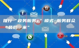推行“政務(wù)服務(wù)+”模式 服務(wù)群眾“最后一米”