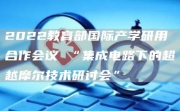 2022教育部國際產(chǎn)學(xué)研用合作會議 “集成電路下的超越摩爾技
