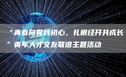 “青春向黨踐初心，扎根經(jīng)開共成長”青年人才交友聯(lián)誼主題活動(dòng)