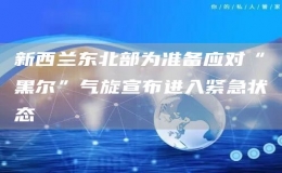 新西蘭東北部為準(zhǔn)備應(yīng)對“黑爾”氣旋宣布進入緊急狀態(tài)