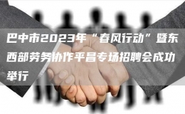 巴中市2023年“春風行動”暨東西部勞務協(xié)作平昌專場招聘會成功舉行