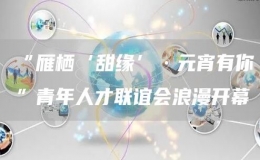 “雁棲‘甜緣’·元宵有你”青年人才聯(lián)誼會浪漫開幕
