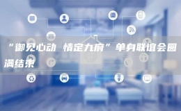  “御見心動(dòng) 情定九府”單身聯(lián)誼會(huì)圓滿結(jié)束