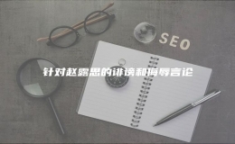 針對(duì)趙露思的誹謗和侮辱言論