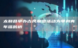 太和縣舉辦古風(fēng)聯(lián)誼活動(dòng)為單身青年搭鵲橋