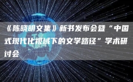 《陳曉明文集》新書發(fā)布會(huì)暨“中國(guó)式現(xiàn)代化視域下的文學(xué)路徑”學(xué)術(shù)研討會(huì)