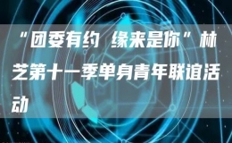 “團(tuán)委有約 緣來是你”林芝第十一季單身青年聯(lián)誼活動