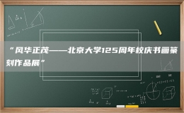 “風(fēng)華正茂——北京大學(xué)125周年校慶書畫篆刻作品展”