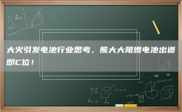 大火引發(fā)電池行業(yè)思考，熊大大阻燃電池出道即C位！