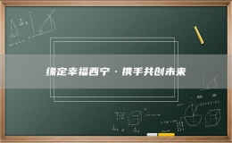 緣定幸福西寧·攜手共創(chuàng)未來