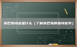 京巴狗特點是什么（了解京巴狗的獨特優(yōu)勢）