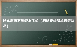 什么東西不能帶上飛機（機場安檢禁止攜帶物品）
