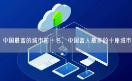 中國最富的城市前十名，中國富人最多的十座城市