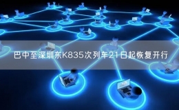 巴中至深圳東K835次列車21日起恢復(fù)開行