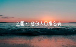 全國31省份人口排名表，中國各省的人口數(shù)量排名