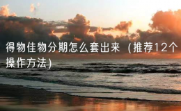 得物佳物分期怎么套出來（推薦12個操作方法）