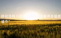 呼和浩特入選“2023中國(guó)最具幸福感城市”