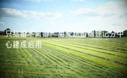 只結(jié)婚不離婚！甜愛路婚姻登記分中心建成啟用