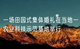 一場田園式集體婚禮在當?shù)匾晦r(nóng)業(yè)科技示范基地舉行