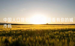 中國人口排名前十位，看看有你的城市嗎