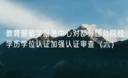 教育部留學(xué)服務(wù)中心對部分國外院校學(xué)歷學(xué)位認(rèn)證加強認(rèn)證審查（六）