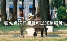 張大點(diǎn)這樣我就可以吃到扇貝，嘗嘗你的扇貝是什么感覺